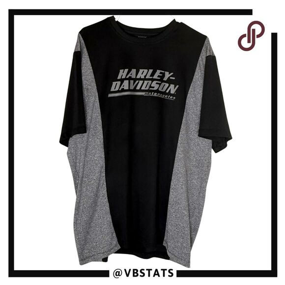 Harley Davidson Men's Performance Motorcycle Biker T-Shirt Black Gray Size Large - Picture 1 of 7